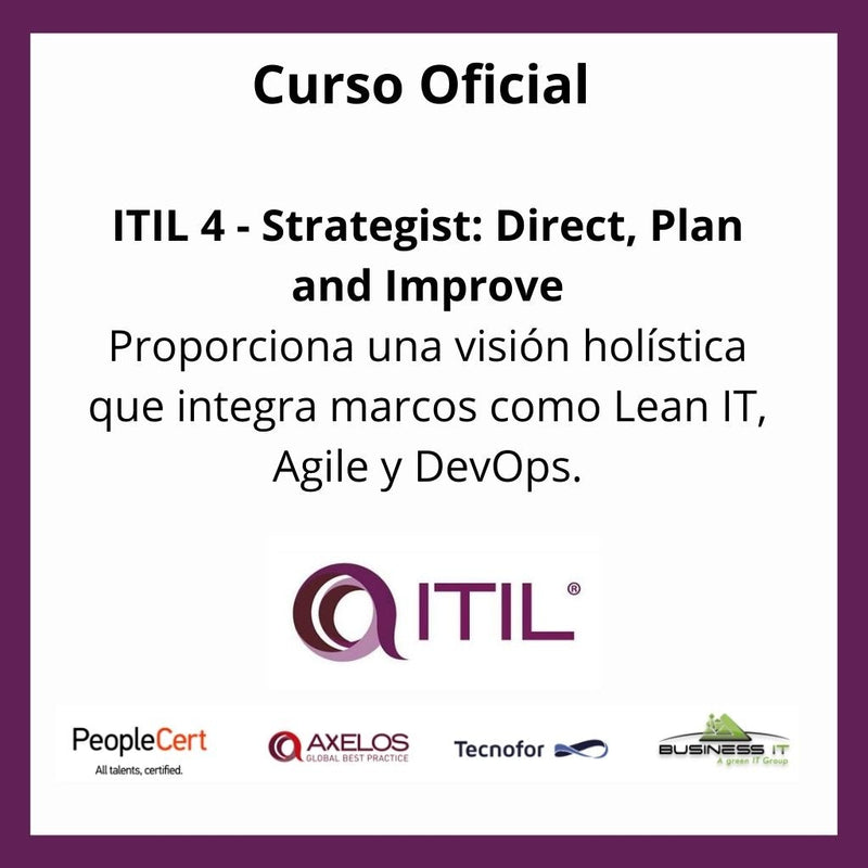 Curso Oficial ITIL 4 - Strategist: Direct, Plan and Improve