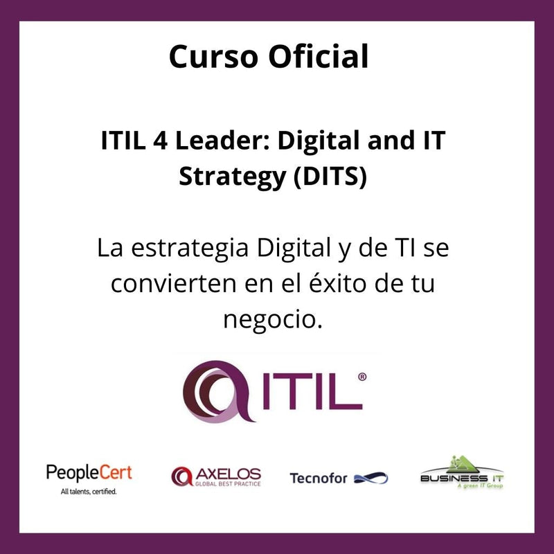 Curso Oficial ITIL 4 Leader: Digital and IT Strategy (DITS)